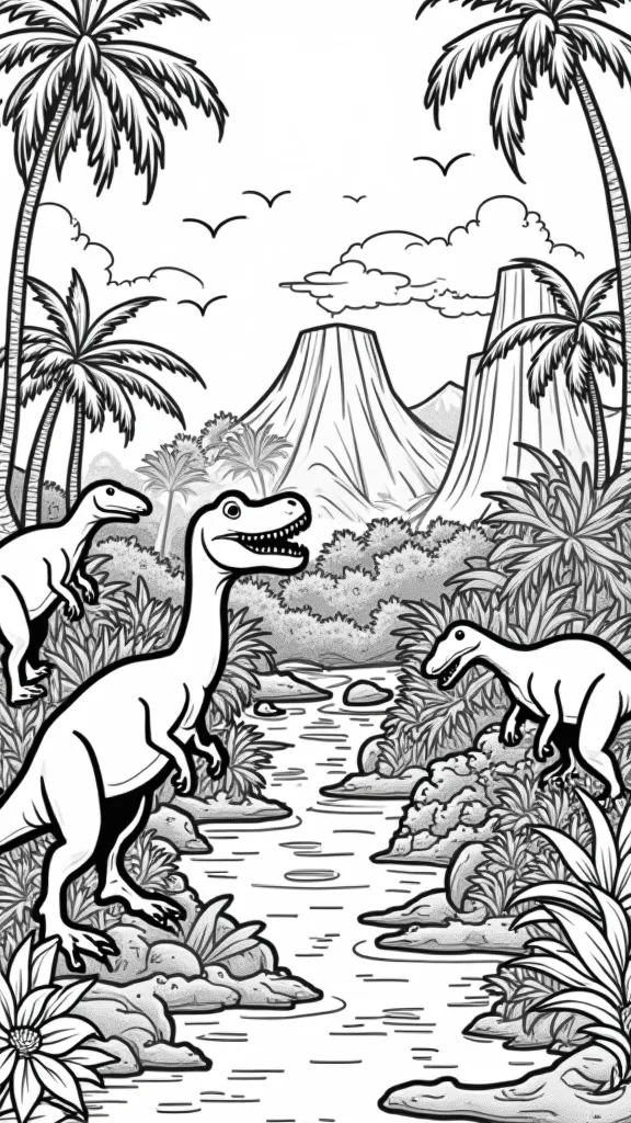 pages à colorier Jurassic World imprimable